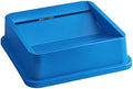 25 Gallon Square Trash Can Swing Lid, Blue, 16.8 x 16.8 x 4.9 Inches, Indoor Use