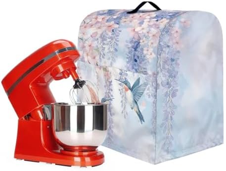 Hummingbird Mixer Covers 4.5-5 Quart Flowers Print Kitchen Stand Mixer Covers Protector Dust Cover Kitchen Aid Mixer Covers Accessories Kitchen Decoration