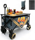 Collapsible Foldable Wagon Cart with Big Wheels and Tabletop