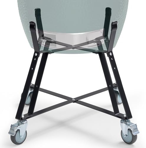 XLarge Big Green Egg Nest,Grill Stand for Big Green Egg Accessories,Rolling Nest with Heavy Duty Locking Caster Wheels Powder Coated Steel for BGE Smoker Kamado Joe Grill Stand Accessories