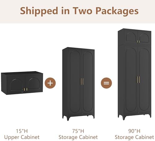 Polup 90" Tall Metal Kitchen Pantry Storage Cabinet with Doors and Shelves