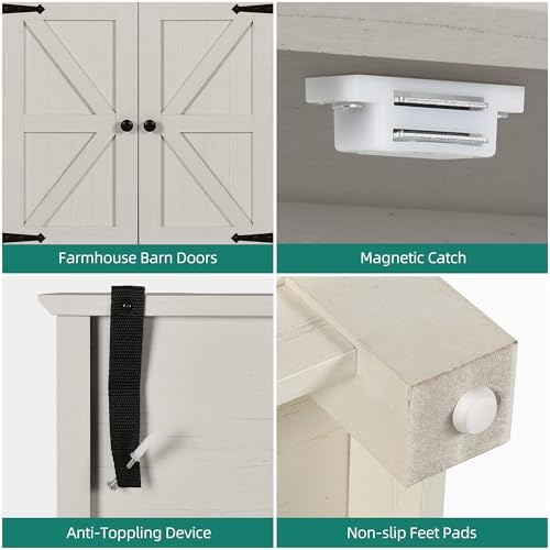 YITAHOME 72.6" Tall Farmhouse Pantry Cabinet, White