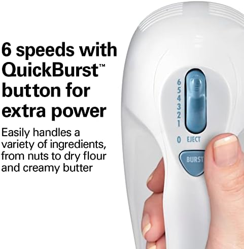 Hamilton Beach Vintage-Style 5-Speed 1.3 Amp Electric Hand Mixer with 6-Speed 250W Hand Mixer, Beaters, Whisk, Storage Case