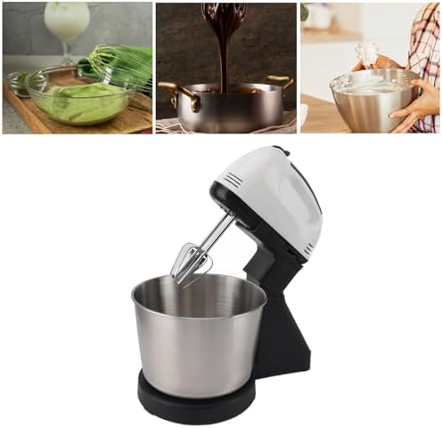 Stand Mixer, 7 Speeds Adjustable Electric Food Mixer with 1.8 Quart Stainless Steel Bowl, Dough Hook, Egg Beater and Whisk, Kitchen Countertop Dough Maker for Baking