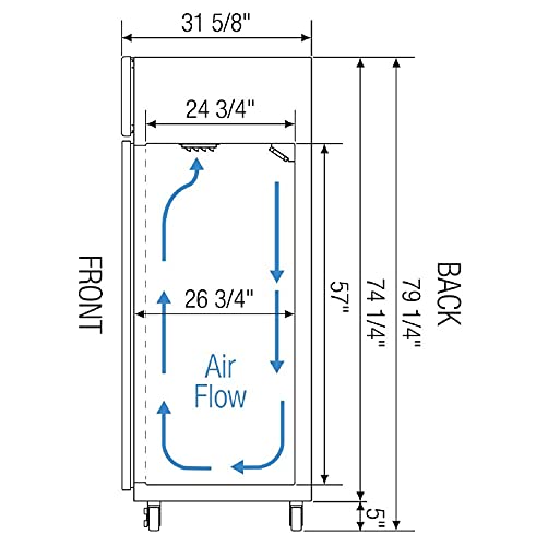 ESF2 49-5/8' Reach-in Commercial Freezer with Double Solid Doors, Two Sections, 115v, 49 Cubic Feet, NSF