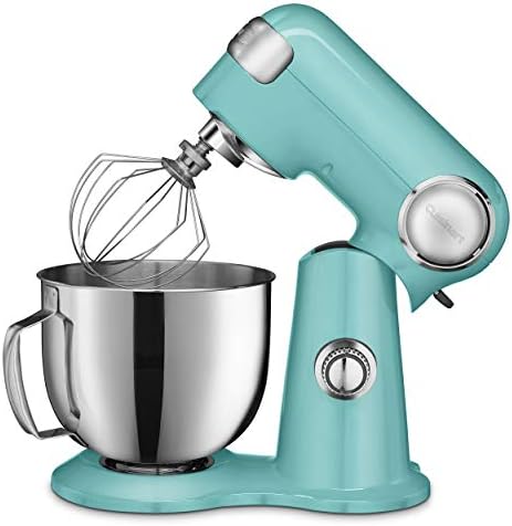 Cuisinart Stand Mixer, 12 Speed, 5.5 Quart Stainless Steel Bowl, Chef’s Whisk, Mixing Paddle, Dough Hook, Splash Guard w/ Pour Spout, Periwinkle Blue, SM-50TQNAS