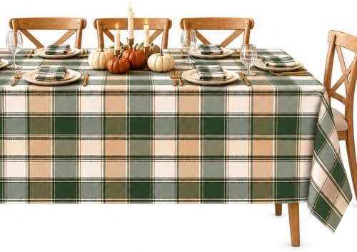 Newbridge Thanksgiving Green Barnhouse Plaid 52 x 52 Inch Square Tablecloth