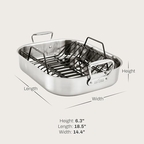 All-Clad Stainless Steel 13" x 16" Roaster with rack