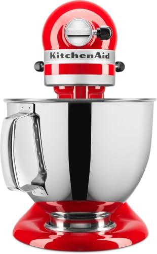 KitchenAid Artisan Series 5 Quart Tilt Head Stand Mixer with Pouring Shield KSM150PS, Cherry Tomato Bundle with Deco Essentials Exclusive CPS 1 Year Extended Protection Pack