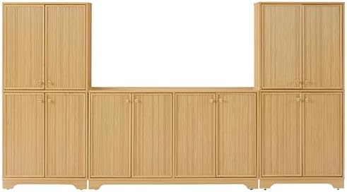 Crosley Furniture Naomi 3-Piece Reeded Pantry & Sideboard Set