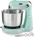 Dash Everyday Stand Mixer - Compact Tilt-Head Stand Mixer for Everyday Recipes - 6-Speed Power with Stainless Steel Bowl - Aqua, 3-Quart