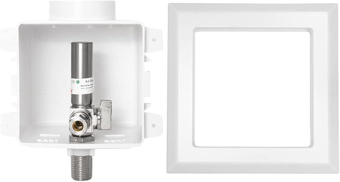 EFIELD Sweat Pre-assembled Dishwasher Outlet Box, 1/2-Inch MIP Inlet with Installed 1/4-Turn Stop Angle Valve With Stainless Steel Water Hammer Arrestor,(DW013)