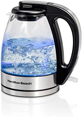 Hamilton Beach 6-Speed 250W Electric Hand Mixer Bundle with 1 Liter 1500W Glass Electric Tea Kettle