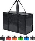 NZ home Insulated Bags for Food Delivery (2XL PRO) Grocery Shopping Cooler Bag, Pizza Delivery, Hot & Cold Catering Tote, Reusable, Foldable & Heavy Duty (Black)