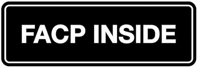 Signs ByLITA Standard FACP Inside Sign | Fire Safety Signage (Black) - Small 1 Pack