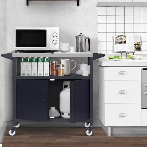 COZEER Outdoor Grill Table with Storage, Weatherproof Grill Cart