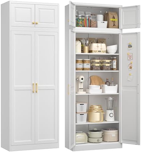 UNICOLY 86.6" Kitchen Pantry Cabinet, Pantry Storage Cabinet with Doors