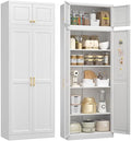 UNICOLY 86.6" Kitchen Pantry Cabinet, Pantry Storage Cabinet with Doors