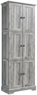 ChooChoo 63.2" Tall Bathroom Storage Cabinet with 6 Doors, Pantry Cabinet