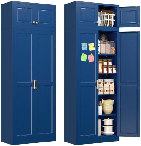Polup 86" Tall Metal Kitchen Pantry Storage Cabinet with Doors and Shelves