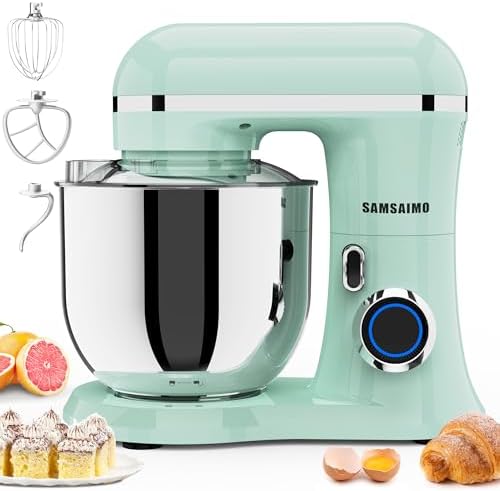 Stand Mixer, 6.5QT Tilt-Head Electric Kitchen Mixer 660W, 10-Speed Household food mixer with 304 Stainless Steel Bowl, Bread Cake Mixer include Dishwasher Safe Dough Hook, Beater and Whisk