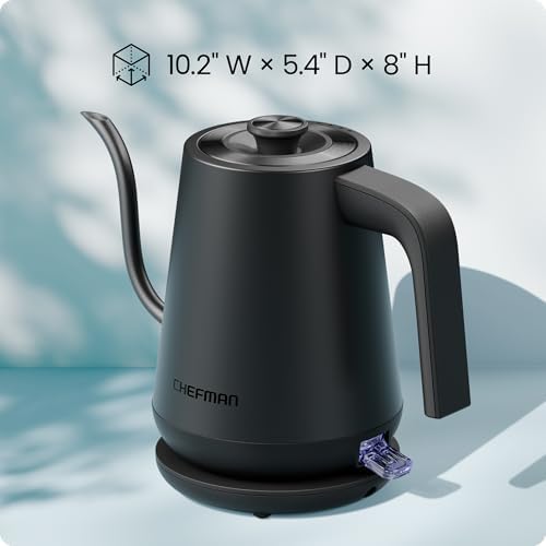 Chefman Gooseneck Electric Kettle, 0.8L Pour Over, Black - Image 6