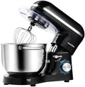 Aucma Stand Mixer,6.5-QT 660W 6-Speed Tilt-Head Food Mixer, Kitchen Electric Mixer with Dough Hook, Wire Whip & Beater (Black, 6.5QT)