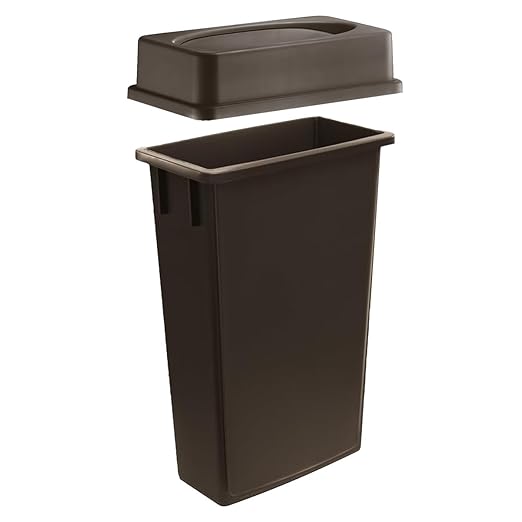 3 pack 23 Gallon Waste Bin with Swing Lid, Heavy-Duty Trash Can, Slim Rectangular Garbage Bin, Durable Waste Container, Recycling Bin, Plastic Wastebasket for Kitchen, Garage, Restaurants, Office