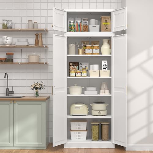 UNICOLY 86.6" Kitchen Pantry Cabinet, Pantry Storage Cabinet with Doors