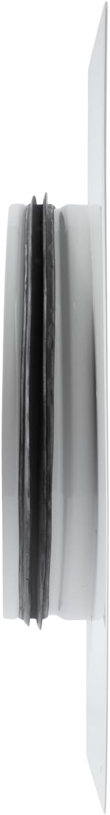 White Duct Connector Flange - 8 Inch Ducting - Galvanized Steel with Rubber Gasket - Straight or Flex Pipe Flange for Heating, Cooling, Air Ventilation Systems