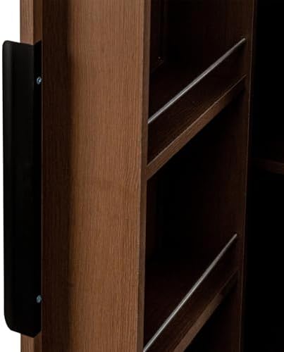 KEIKI 63" Tall Kitchen Pantry Storage Cabinet with Door-Side Rack & Shelves, Freestanding Wood Hutch Food Pantries Cupboard for Coffee Bar, Dining Room