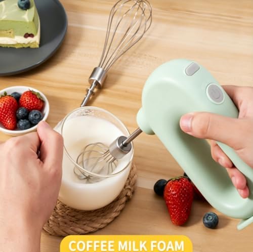 Cordless Hand Mixer, 4 Speed Handheld Egg Beater Portable Electric Whisk
