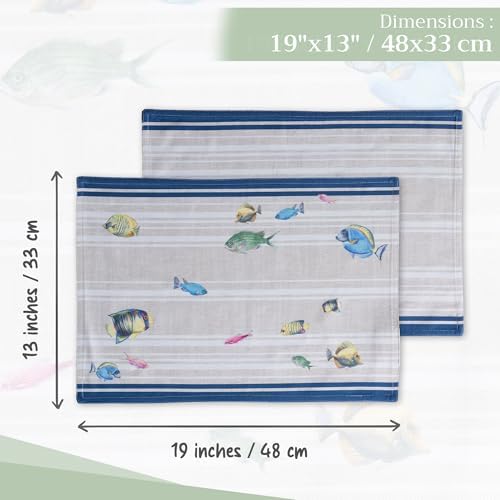 Maison d' Hermine Placemats Set of 4 Reusable 100% Cotton (13"x19")