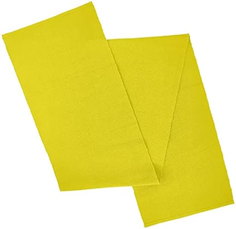 AVKA Studio 100% Cotton Ribbed Table Runner - Pack of 1-13 x 72 Inches - Yellow - Dining Or Kitchen Table Runner Thick Construction for Everyday Use, Picnics, Outdoor Table, Weddings, etc