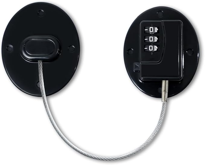 AOSITE Keyless Digital Lock - Multi-Purpose Child Proof Latches for Refrigerator, Freezer, Cabinet, Drawer & Wardrobe, No-Drill Adhesive Safety Lock with Combination Code (1Pack Black)