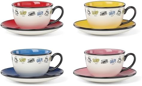 Lenox Chef Snoopy Porcelain Tea Cup and Saucer Set for 4 - Image 2