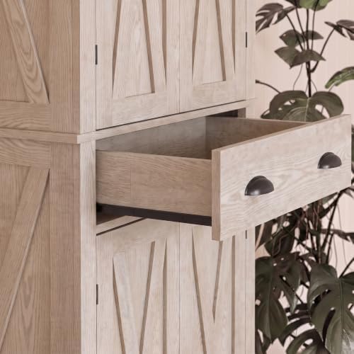 IRONCK Kitchen Pantry Storage Cabinet 72.6" H x 24" W, Rustic Maple
