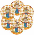 Fall Round Placemats Set of 6 Thanksgiving Scarecrows Crow Pumpkin Place Mats Woven Placemat Maple Leaf Orange Buffalo Plaid Circle Braided Table Mat for Kitchen Holiday Party Fall Decor 15 Inch