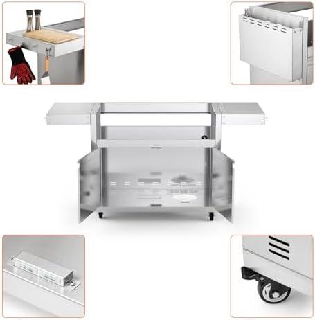 Hygrill Stainless Steel Grill Cart for Hygrill 5-Burner Built-In Gas Grill