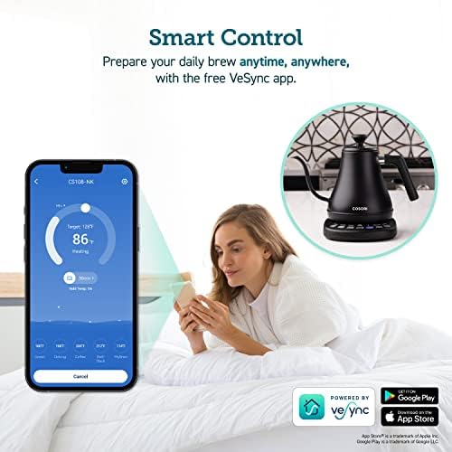 Cosori Smart Gooseneck Electric Kettle, App & Temperature Control, 0.8L - Image 2