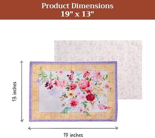 Maison d' Hermine Placemats Set of 4 Reusable 100% Combed Cotton (13"x19")