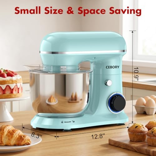 CEBORY Stand Mixer, 4QT 10+P-Speed Electric Kitchen Mixer with Bowl