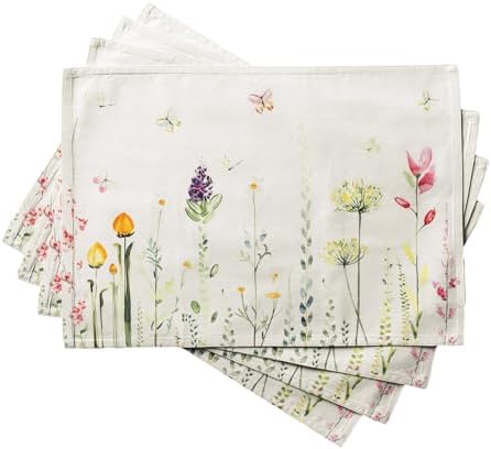 Maison d' Hermine Placemats Set of 4 Reusable 100% Cotton (13"x19")