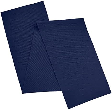 AVKA Studio 100% Cotton Ribbed Table Runner - Pack of 1-13 x 72 Inches - Nautical Blue - Dining Or Kitchen Table Runner Thick Construction for Everyday Use, Picnics, Outdoor Table, Parties, etc