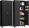 UNICOLY 75" Tall Pantry Storage Cabinet with Doors and 4 Adjustable Shelves