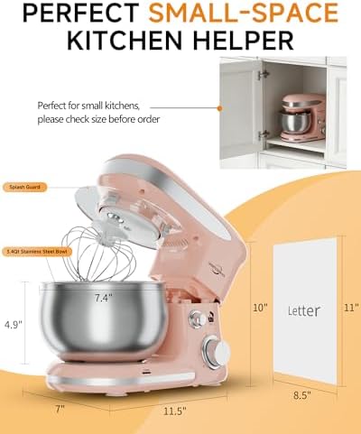 Stand Mixer 3.4QT Tilt-Head Pink Mixers 6+P Tilt-Head Speed