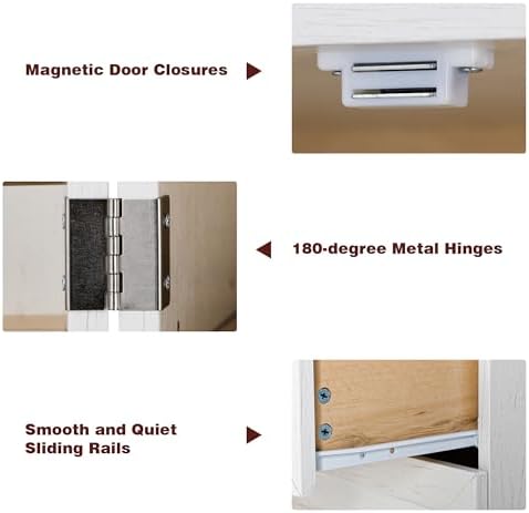 Ball & Cast 78" Tall Farmhouse Kitchen Pantry Cabinet,Freestanding Storage Cabinet with 8 Door Shelves, 3 Adjustable Shelves & 3 Large Drawers, Kitchen Pantry Cupboard for Dining Room, Bathroom, White