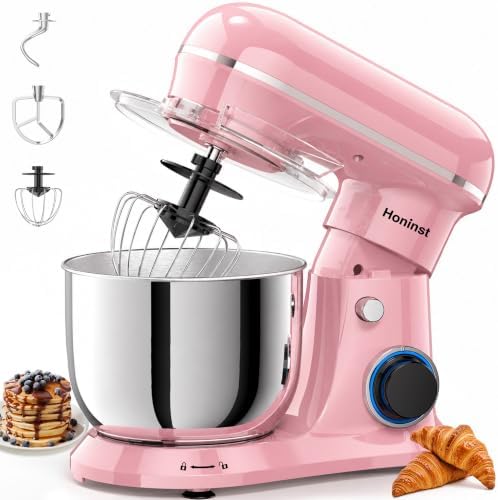 Honinst 4QT Electric Stand Mixer, 10-Speed Tilt-Head Compact Kitchen Mixer