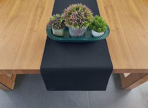 AVKA Studio 100% Cotton Ribbed Table Runner - Pack of 1-13 x 72 Inches - Bluish Grey - Dining Or Kitchen Table Runner Thick Construction for Everyday Use, Picnics, Outdoor Table, Parties, etc