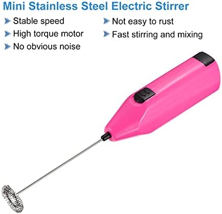 MECCANIXITY Electric Tumbler Stirrer, Handheld Mini Mixer Battery Operated Stirring Mixing Pink for DIY Glitter Tumbler Cup, Pack of 2